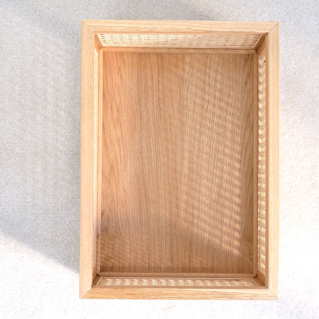 Aufbewahrungsbox Cane Medium - Box aus Rattan und Eiche - DesignWe.Love