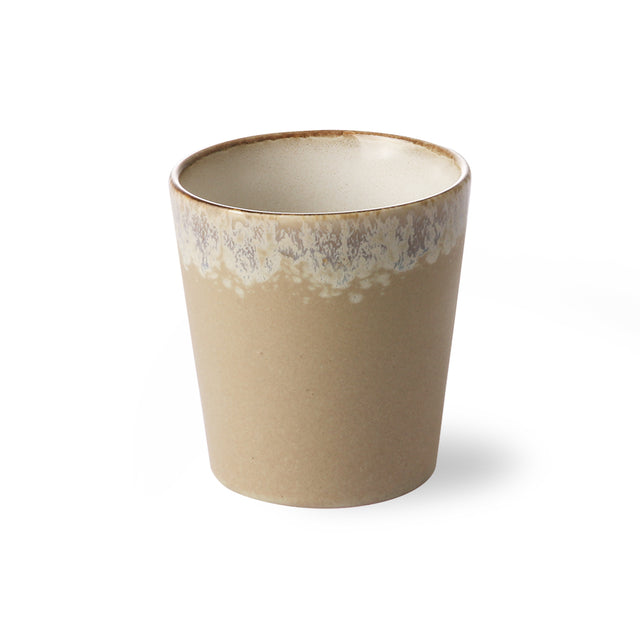 HK Living Kaffeebecher 70s Ceramics – Stoneware Tumbler 230 ml, handglasiert, reaktive Glasur, Farbwelt Bark