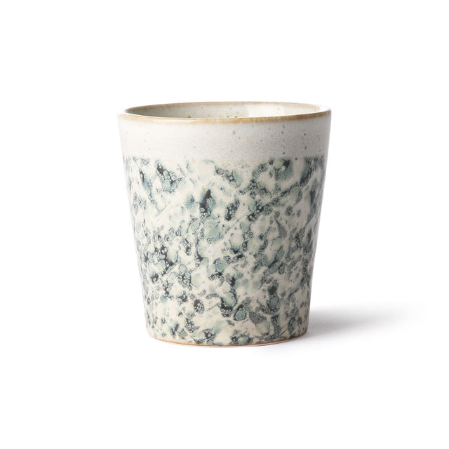 HK Living Kaffeebecher 70s Ceramics – Stoneware Tumbler 230 ml, handglasiert, reaktive Glasur, Farbwelt Hail