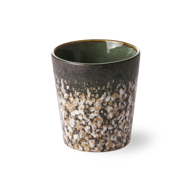 HK Living Kaffeebecher 70s Ceramics – Stoneware Tumbler 230 ml, handglasiert, reaktive Glasur, Farbwelt Mud