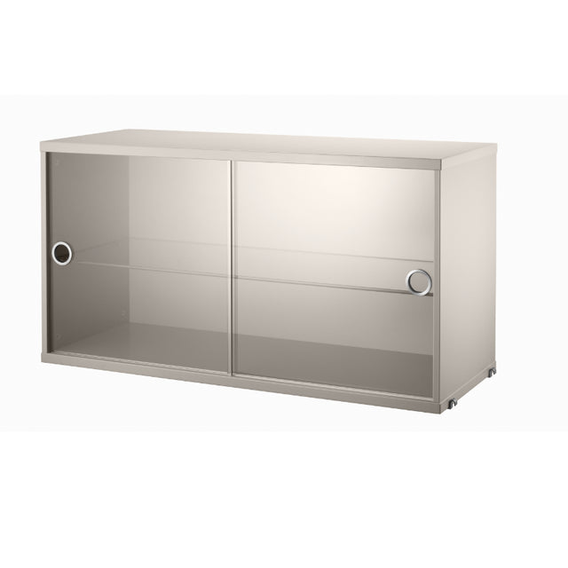 Schrank mit Glas-Schiebetüren 78x30cm Beige – String Furniture