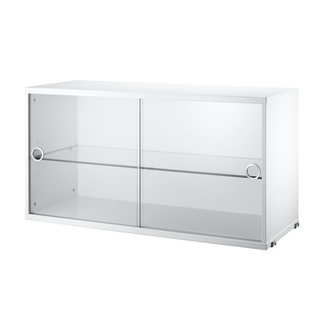 Schrank mit Glas-Schiebetüren 78x30cm Weiß – String Furniture
