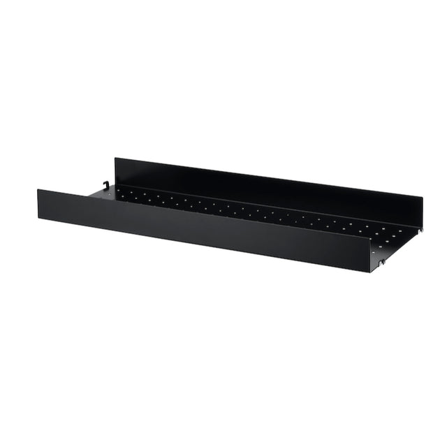 String Furniture Metallboden 78x30cm mit hoher Kante in Schwarz – Einzelboden für das String Regalsystem