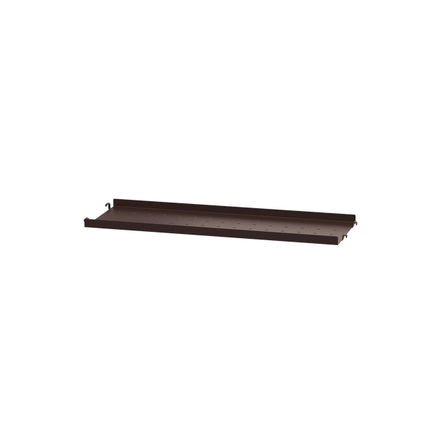 String Metallboden niedrige Kante 58×20cm Dunkelbraun – Regalboden aus Metall für das String Regal