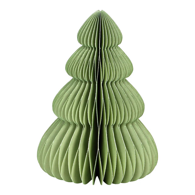 Papier Tannenbaum Tanne Dunkelgrün 15 cm, bauchig aus Wabenpapier