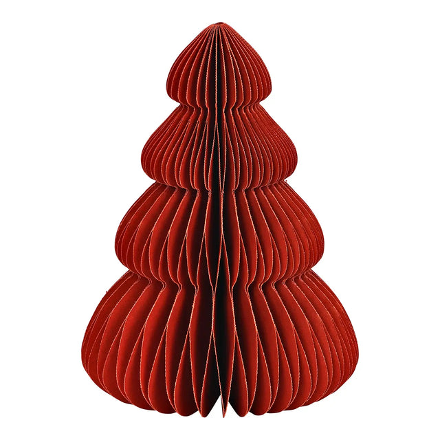 Papier Tannenbaum Tanne Rot 15 cm, bauchig aus Wabenpapier