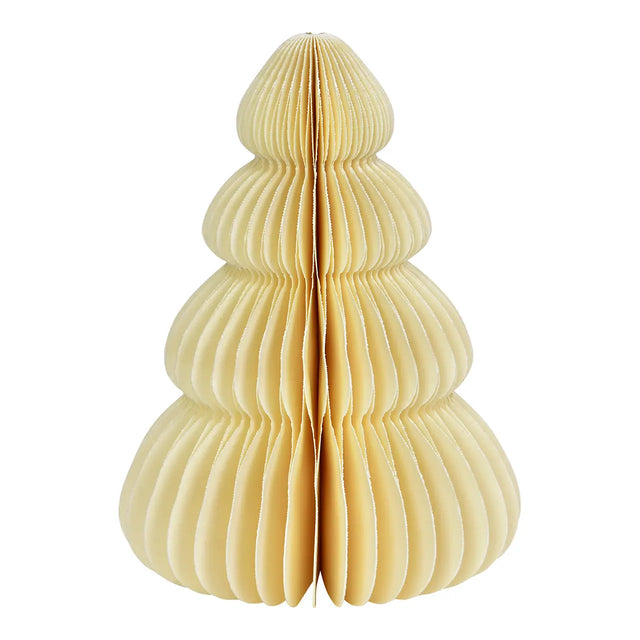 Papier Tannenbaum Tanne Weiß 15 cm, bauchig aus Wabenpapier