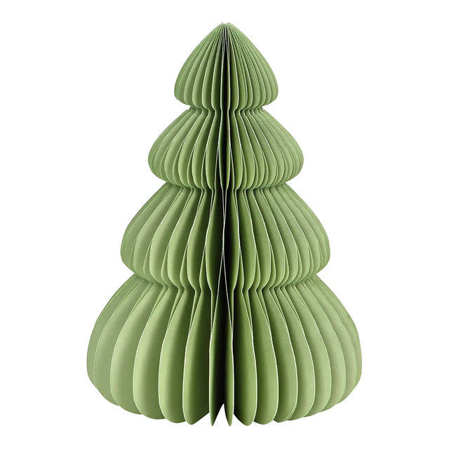 Papier Tannenbaum Tanne Dunkelgrün 20 cm, bauchig aus Wabenpapier