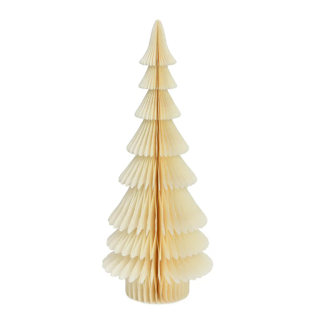 Papier Tannenbaum Kiefer Weiß 45 cm, groß aus Wabenpapier