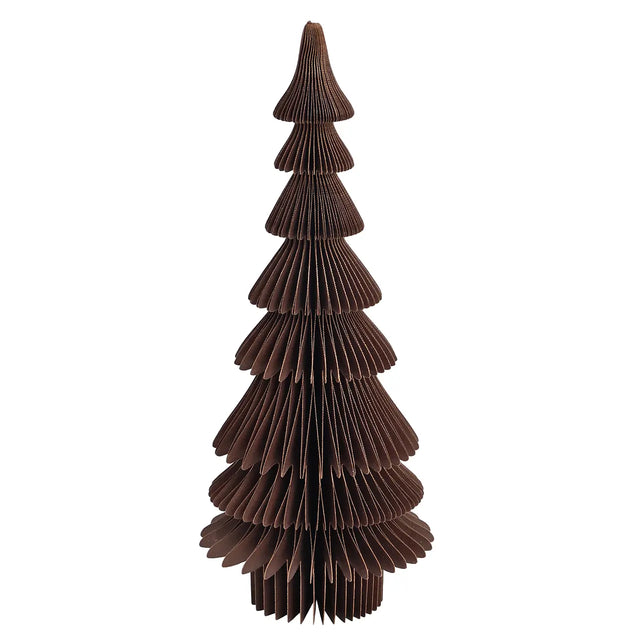 Papier Tannenbaum Kiefer Braun 30 cm, groß aus Wabenpapier