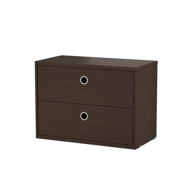 String Schubladenschrank 58×30cm Dunkle Eiche – Schubladenelement für das String Regal