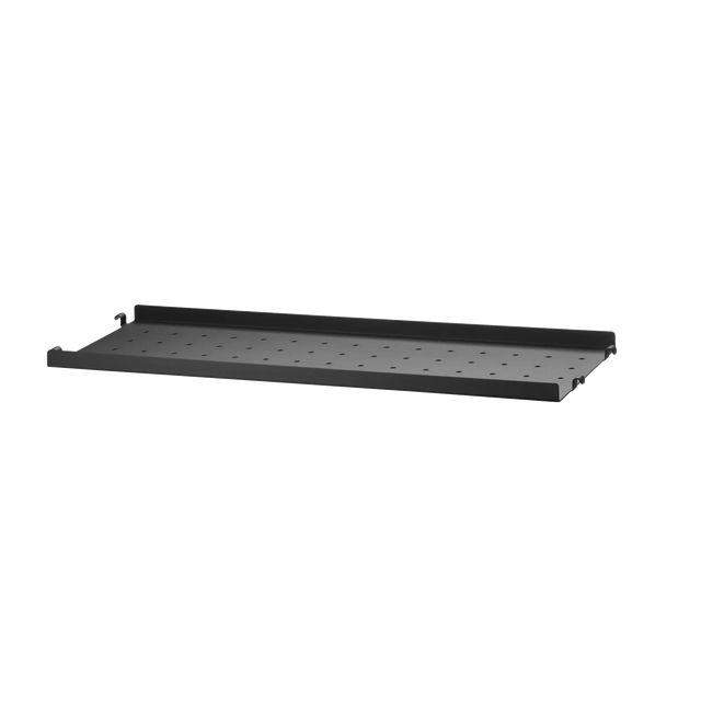 String Metallboden niedrige Kante 58×20cm Schwarz – Regalboden aus Metall für das String Regal