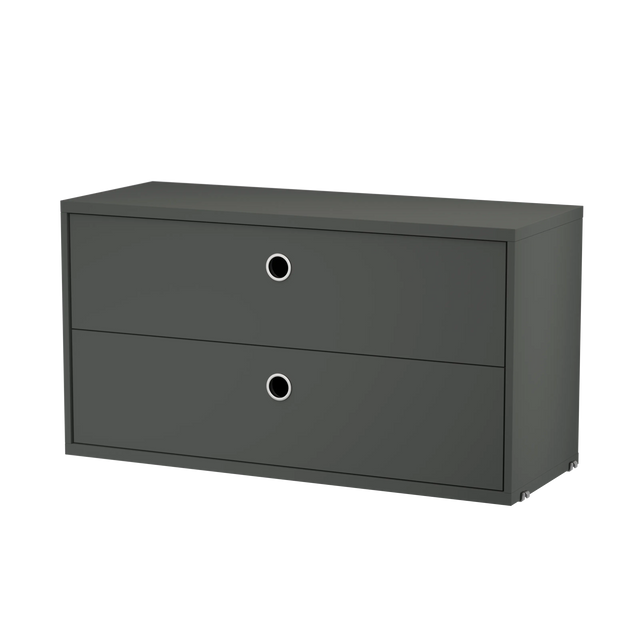 String Schubladenschrank 78×30cm Dunkelgrau – Schubladenelement für das String Regal