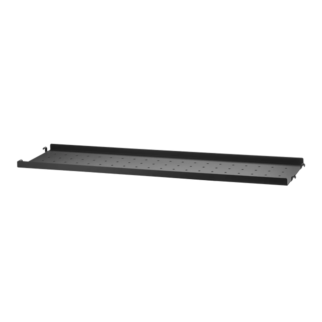 String Metallboden niedrige Kante 78×20cm Schwarz – Regalboden aus Metall für das String Regal
