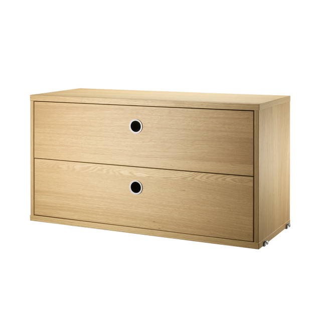 String Schubladenschrank 78×30cm Eiche – Schubladenelement für das String Regal