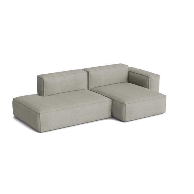 HAY Mags Soft 2,5-Sitzer Sofa mit abnehmbarem Bezug, Kombination 3 rechts, Bezug Turf Light Grey