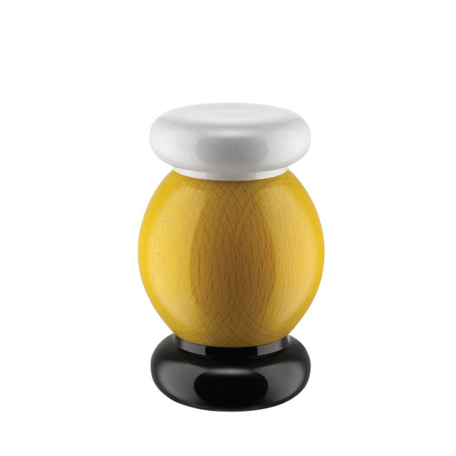 Alessi Twergi Gewürzmühle klein in Gelb, Schwarz und Weiß, Salzmühle von Ettore Sottsass