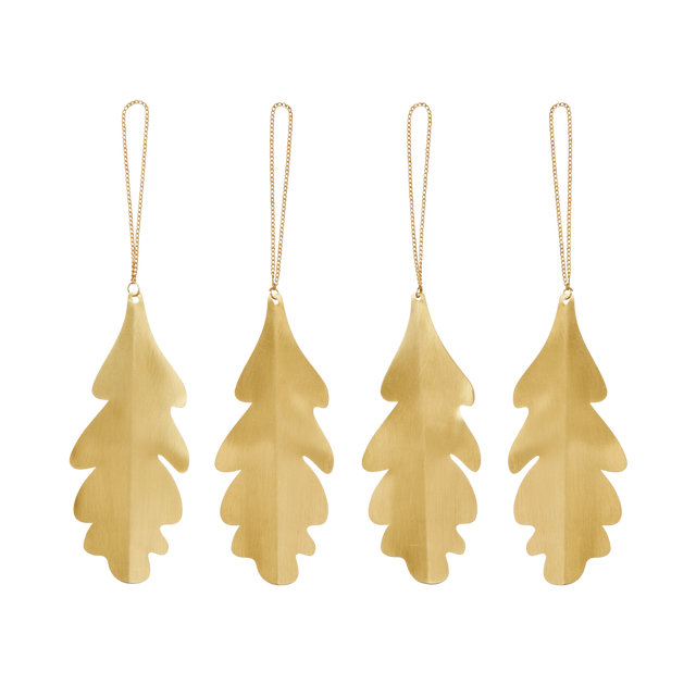 Anhänger Weihnachtsbaum Oak Leaf Brass Ornaments - ferm LIVING - DesignWe.Love
