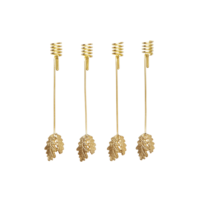 Weihnachtsbaum Kerzenhalter Oak Leaf Brass - ferm LIVING - DesignWe.Love