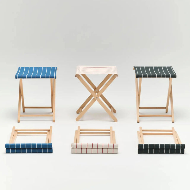 Klapphocker Holz gestreift - HAY Folding Stool in drei Farbvarianten