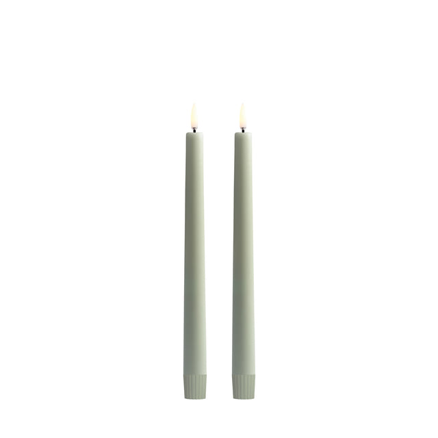 LED Stabkerzen 2er-Set 2,3 x 25 cm Sage Green von Uyuni