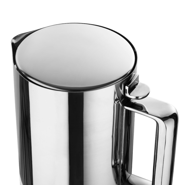 Aarke Kettle Wasserkocher aus gebürstetem Edelstahl Seitenansicht