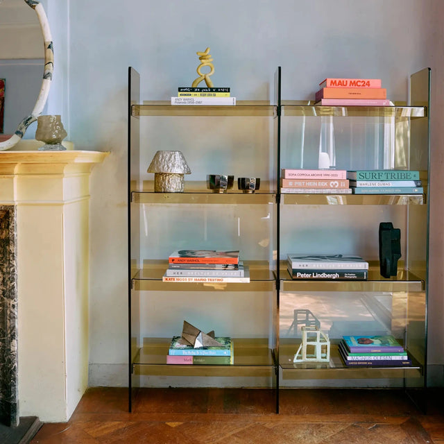 Acrylic Cabinet HKliving 160 cm Olive Green – Regal als Raumteiler im Wohnzimmer mit Büchern