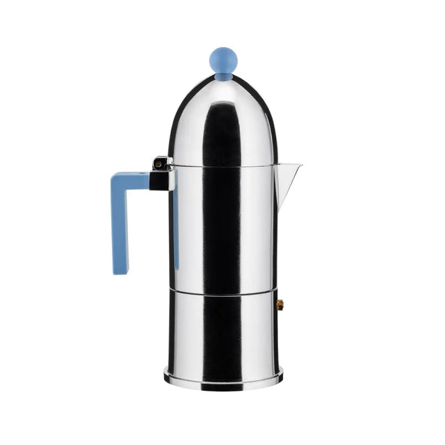 Alessi La Cupola Espressokocher in Hellblau  für Induktion, 6 Tassen, Espressokanne von Aldo Rossi