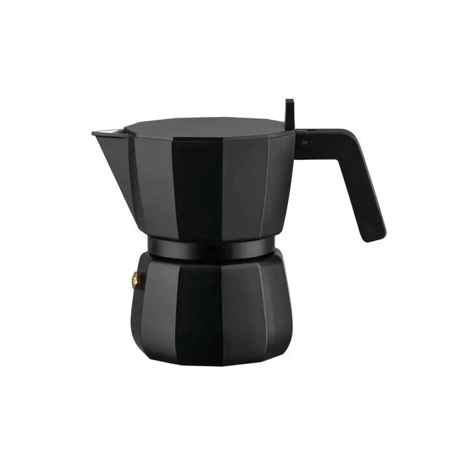 Alessi Moka Espressokocher in Schwarz für 3 Tassen, Mokkakanne von David Chipperfield