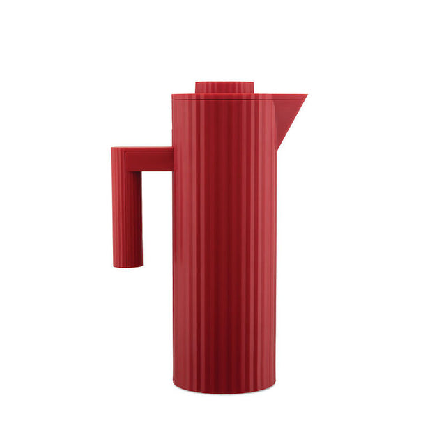 Alessi Thermoskanne Plissé in Rot – Design Michele De Lucchi, 1 Liter