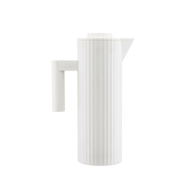 Alessi Thermoskanne Plissé in Weiss – Design Michele De Lucchi, 1 Liter