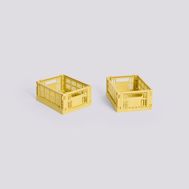 Aufbewahrungsbox Colour Crate Mini 2er Set, Dusty Yellow - HAY - DesignWe.Love