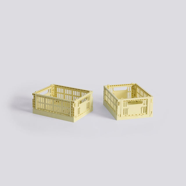 Aufbewahrungsbox Colour Crate Mini 2er Set, Light Yellow - HAY - DesignWe.Love