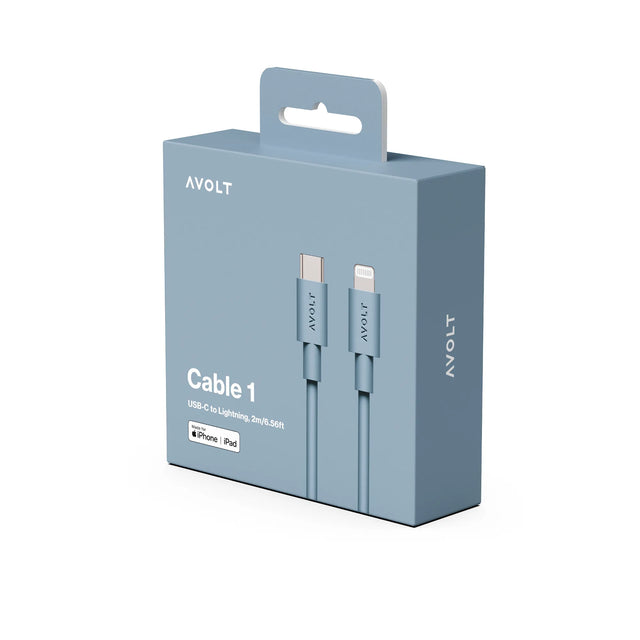 Avolt Cable 1 USB-C auf Lightning Ladekabel in Shark Blue