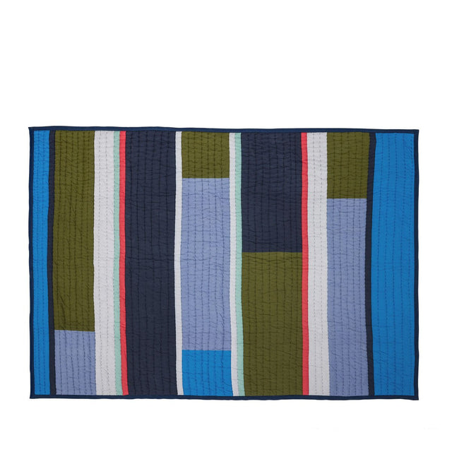 Baumwolldecke Pavilion Plaid Block – Blue Multicolour 140×200 - Hübsch Interior - DesignWe.Love