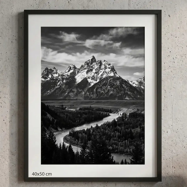 Birlderrahmen schwarz lackiert 40x50 mit schwarzweiß Fotografie Natur