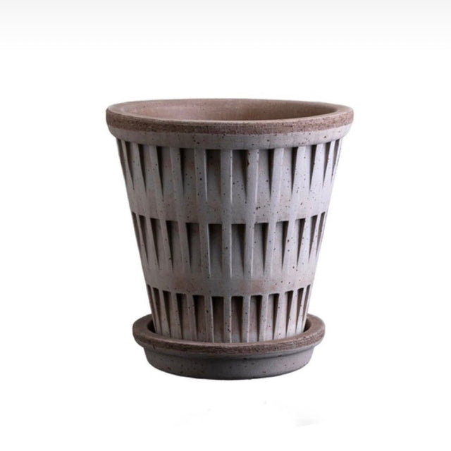 Blumentopf Pantheon Terracotta Grau - Bergs Potter - DesignWe.Love