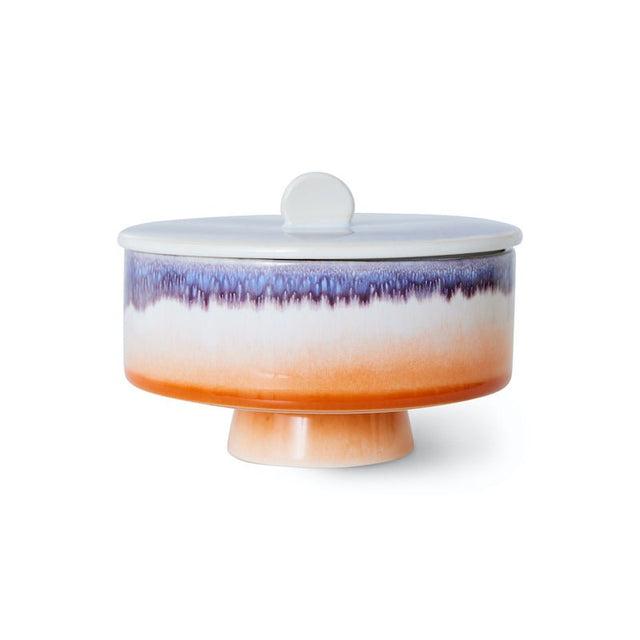 HKliving 70s Ceramics Bonbon Schale Keramik Mauve mit Deckel - HKliving