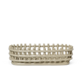 ferm LIVING Ceramic Basket Oval Cashmere – Obstschale aus Keramik im Flechtdesign