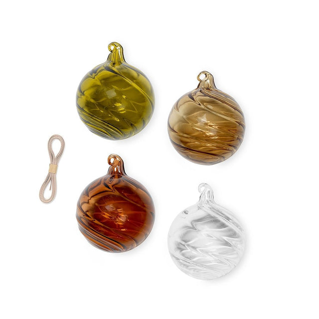 Christbaumkugeln Twirl Ornaments M 4er - Set - ferm LIVING - DesignWe.Love