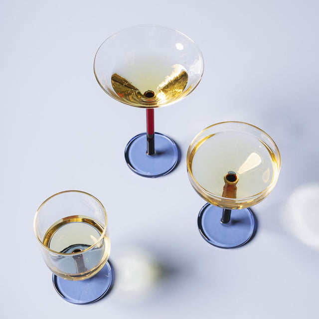 Cocktailglas farbiger Boden ONA Bobbie 2er Set - Designgläser