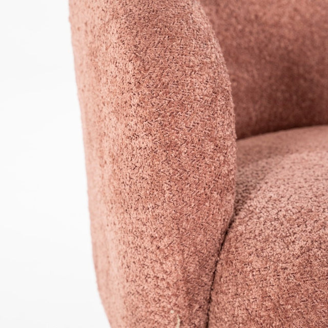 Drehbarer Loungesessel Balou Bouclé Terrakotta - By Boo - DesignWe.Love