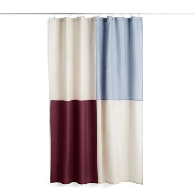 HAY Duschvorhang Check in Bordeaux – Karo-Muster aus Recycling-Polyester
