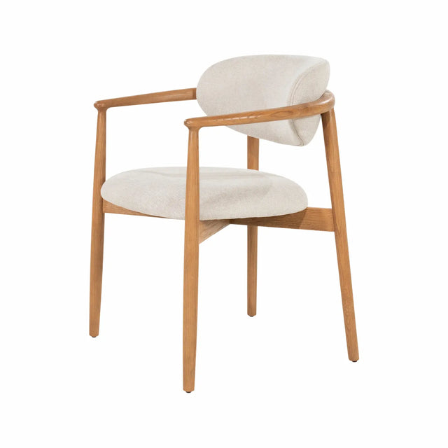 Esszimmerstuhl Roy Polsterstuhl Esche in Beige Dune von Eleonora Seitenansicht