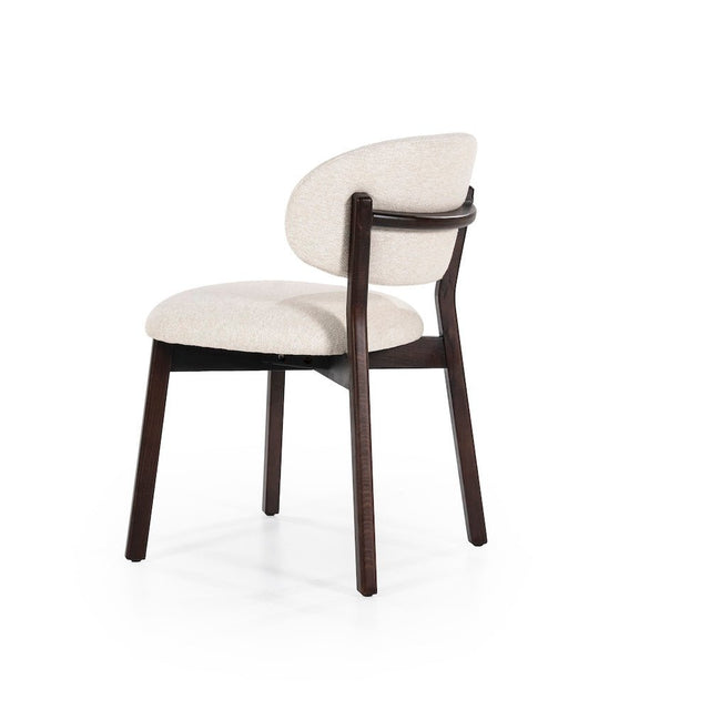 Esszimmerstühle 4er Set Mikky Eiche Geräuchert/Beige Polster - Eleonora - DesignWe.Love