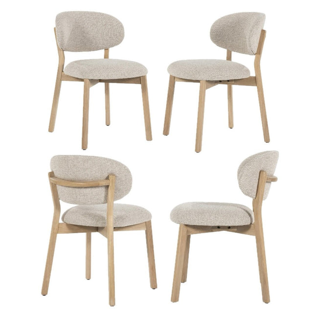 Esszimmerstuehle 4er Set Mikky Taupe Polster - Eleonora - DesignWe.Love