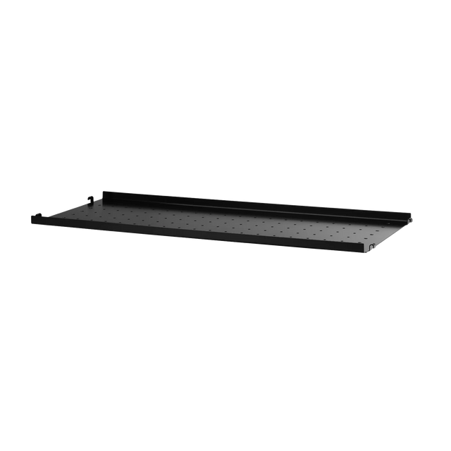 String Metallboden niedrige Kante 78×30cm Schwarz – Regalboden aus Metall für das String Regal