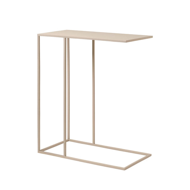 blomus Fera Beistelltisch in Nomad Beige, schmaler Sofatisch aus Stahl