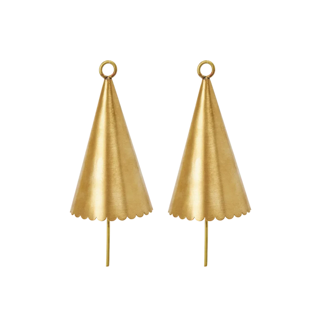 ferm LIVING Cone Bell Messing – Christbaumschmuck Glocken 2er-Set