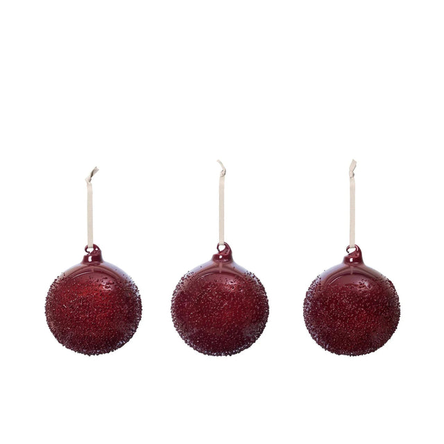 ferm LIVING Flurry Christbaumkugeln L Picante Red – große rote Glaskugeln 10 cm